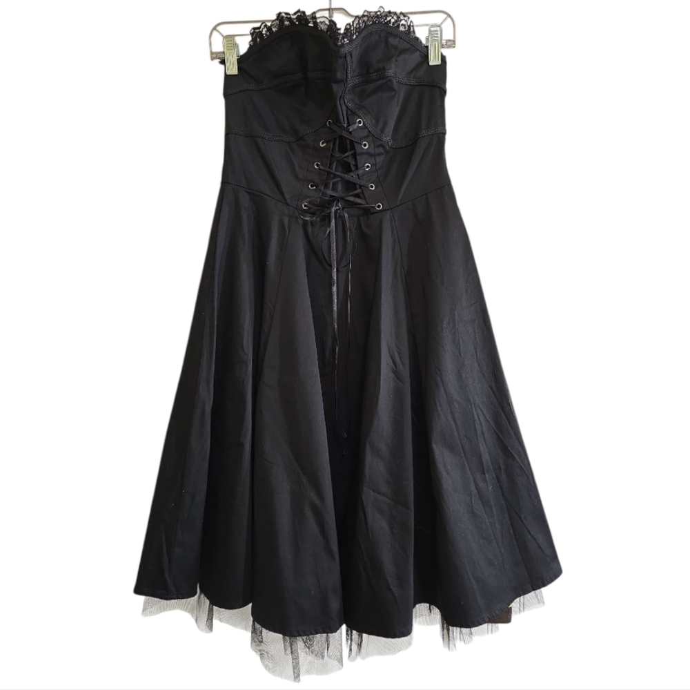 NWT Hearts & Roses UK Bustier Cocktail Dress 50s Pinup Rockabilly Retro Punk - Picture 3 of 11